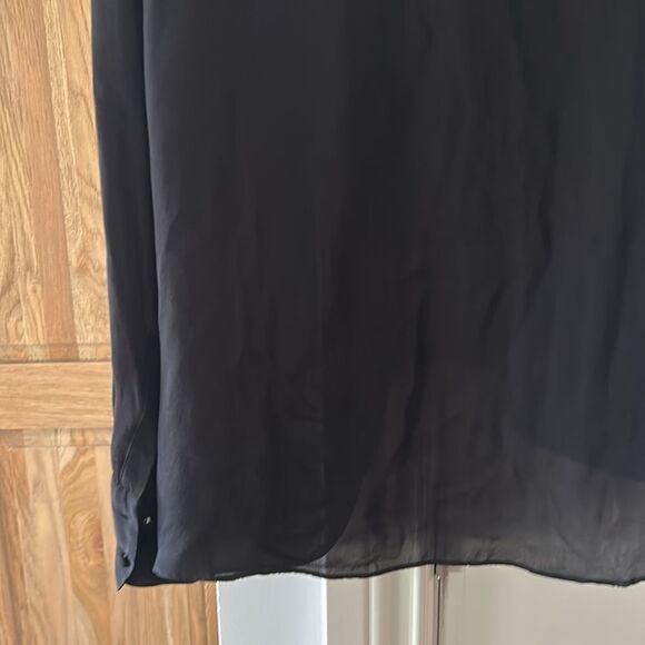 - Derek Lam 10 Crosby silk black high neck keyhole long sleeve blouse 6 - Picture 10 of 11